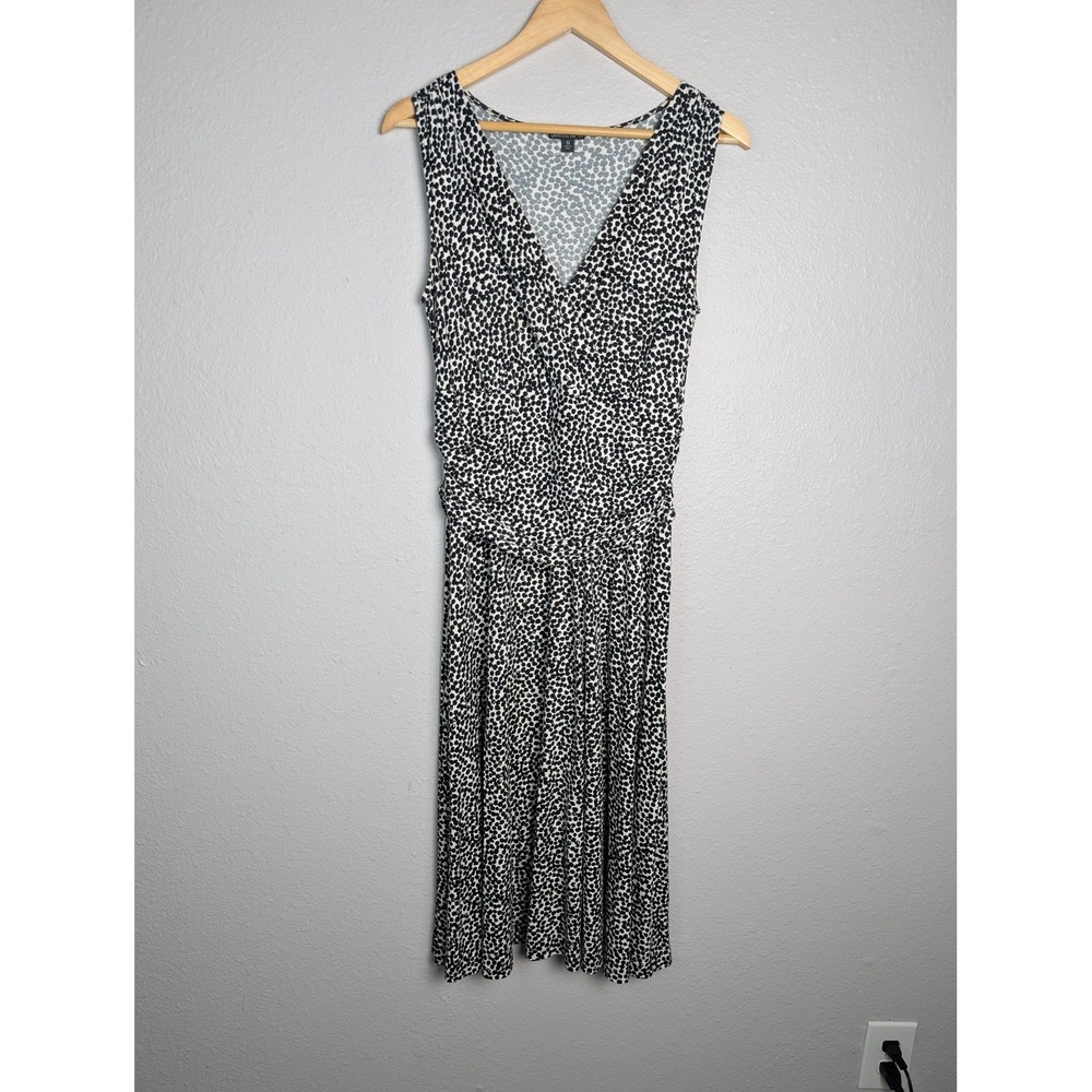 Lafayette 148 New York Dress Womens M‎ Black Long Maxi Wrap V-Neck Jersey